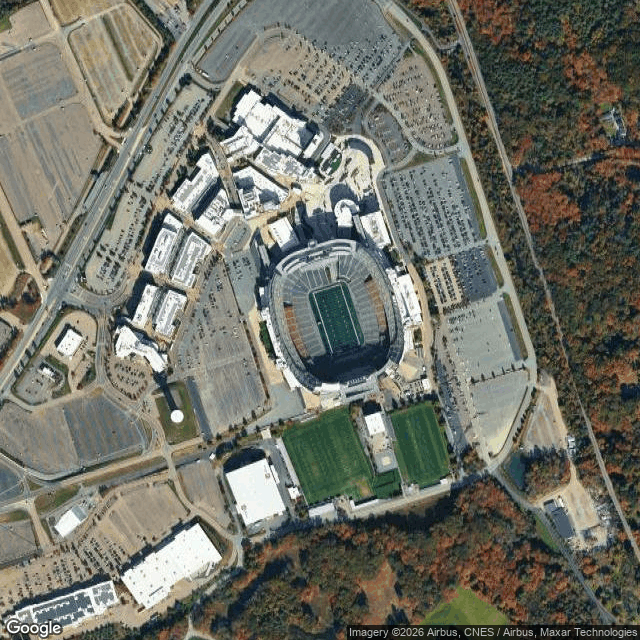Satellite view of Gillette Stadium