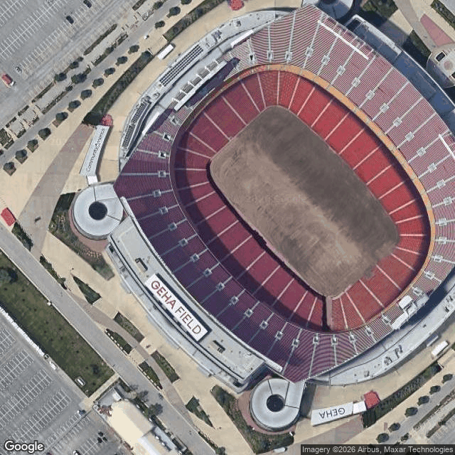 Satellite view of Arrowhead Stadium