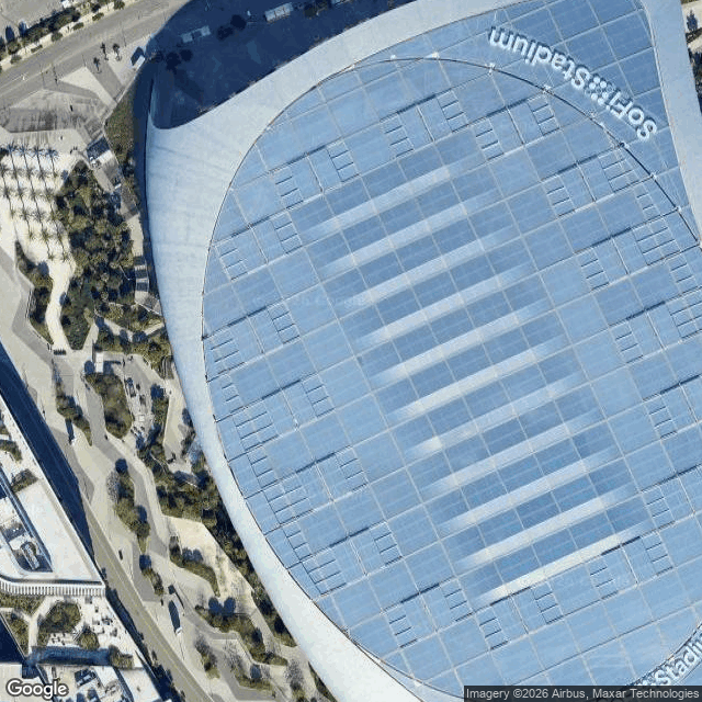 Satellite view of SoFi Stadium