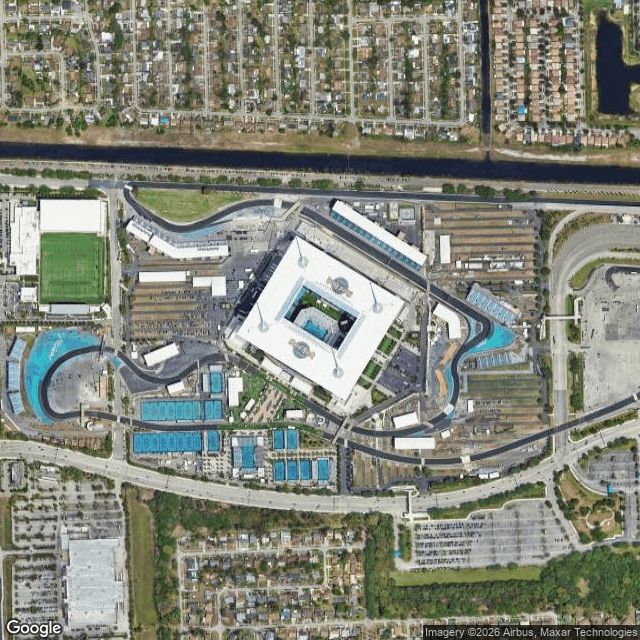 Satellite view of Hard Rock Stadium