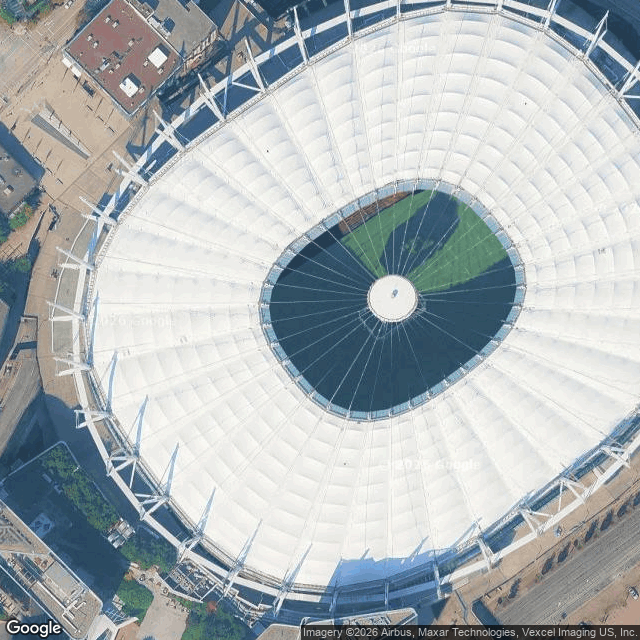 Satellite view of BC Place